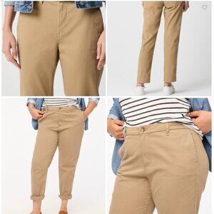 J. Crew High Rise Girlfriend Chino Pant in Camel (Dark Khaki Tan) Women's 10